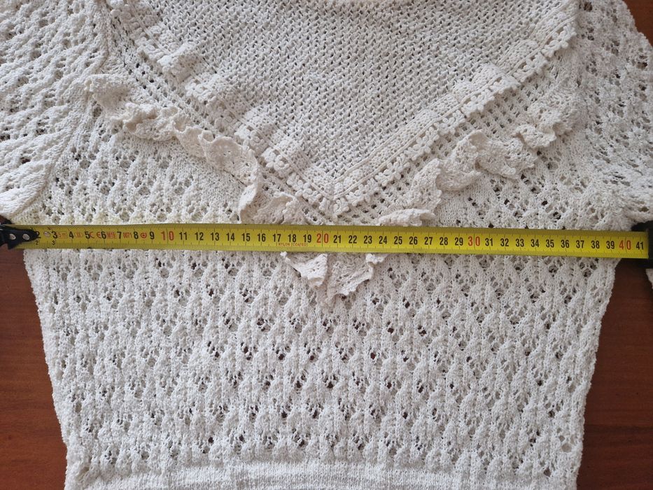 Pulover subtire tricotat Zara Woman Crem M