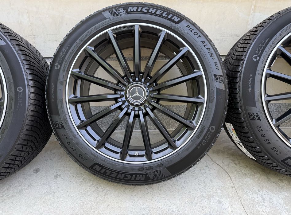 Оригинални джанти Мерцедес GLS МАЙБАХ 63АМГ 22 цола Mercedes GLS 167 63AMG MAYBACH X167 GLS600 ГЛС 450d фейслифт пакет БРАБУС ГЛС класа с нови гуми