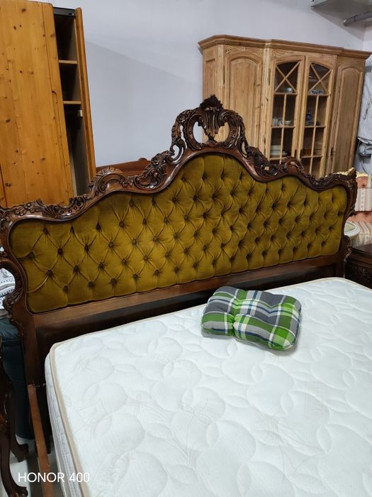 Dormitor - Pat - Comoda - Noptiere - Oglindă - Lemn Masiv - Vintage