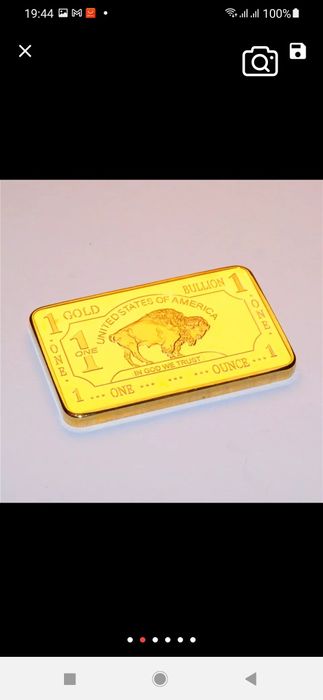 Позлатена плочка бивол от америка