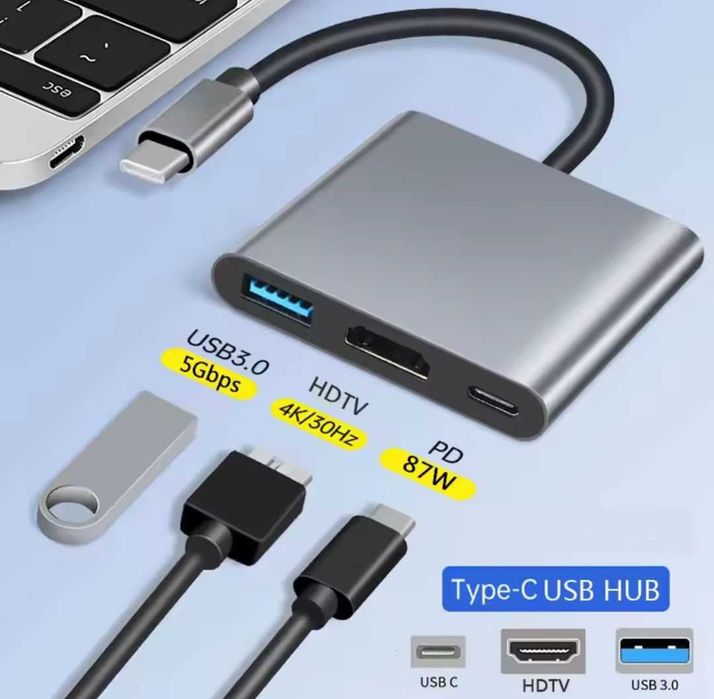 Adaptor Tip C Hdmi USB 3in1