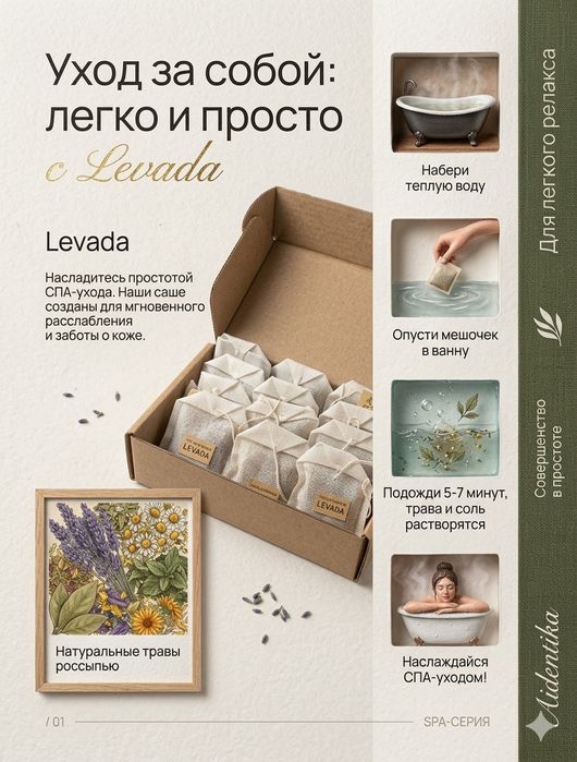 Чайные пакеты для ванны.