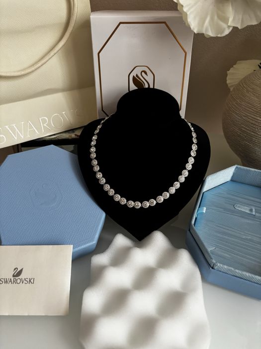 Colier/lanț angelic Swarovski argintiu în ambalajul nou baby blue