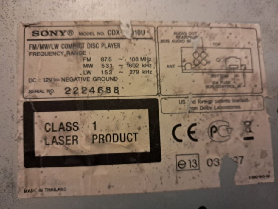 Cd Sony pt mașină