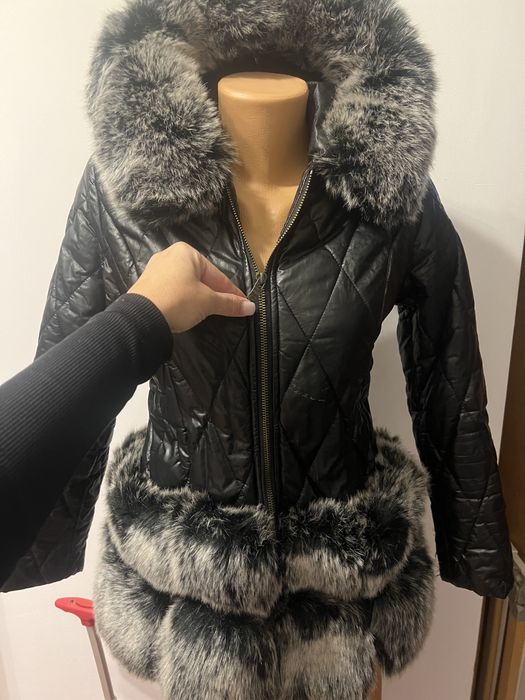 Geaca cu blanita piele ecologica