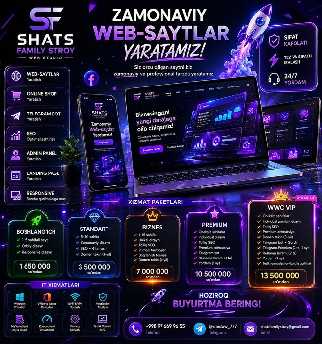 Web-sayt tayyorlab berish xizmati