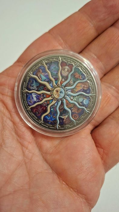 Moneda zodiac cu Soare si Luna