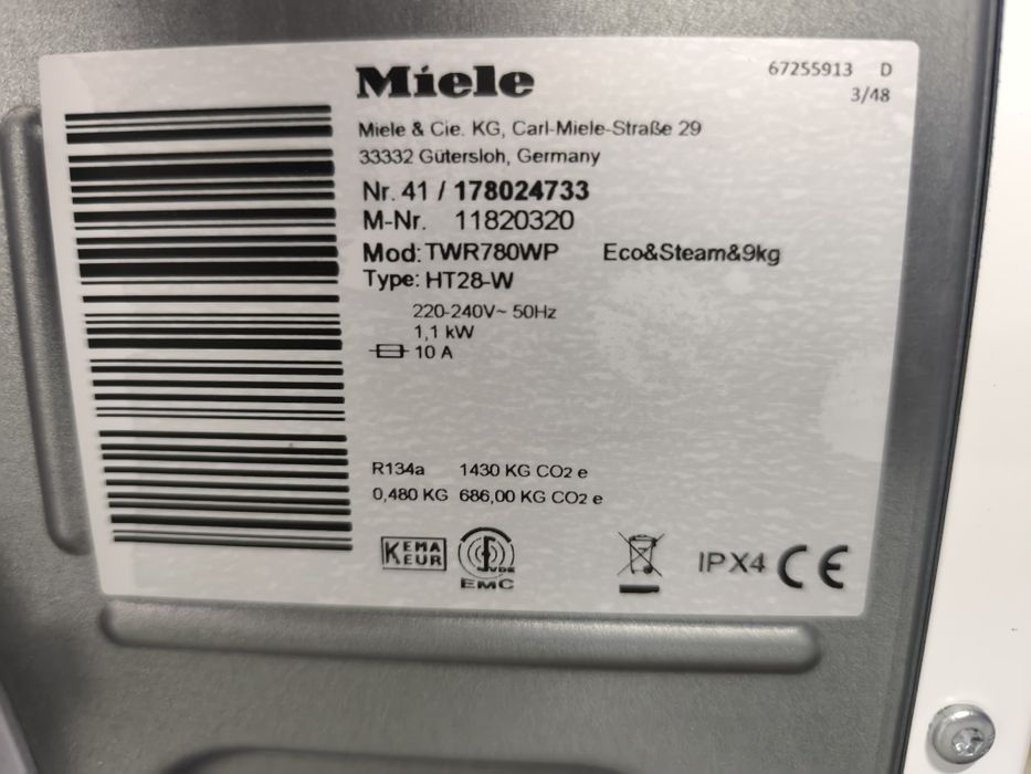 Сушилня Miele TWR780WP Eco&Steam&9кг.