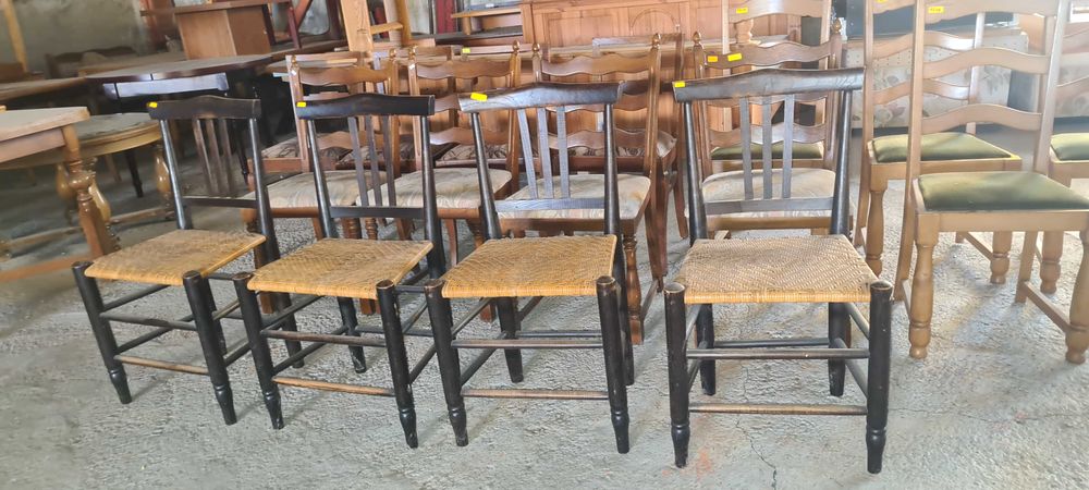 дървен стол с ратанова седалка внос от Еропа