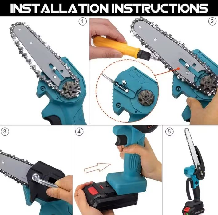 Акумулаторна резачка за дърва и клони с 2 литиевойонни батерии-48v с и