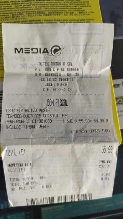 Pasta termica Corsair TM30 nou