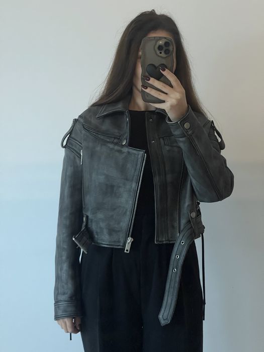 Geaca biker din piele