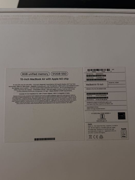 MacBook Air 15" M2 / 8GB / 512GB