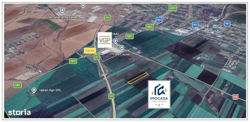 De vânzare Teren Extravilan arabil, 2ha comasat, Arad sud A1