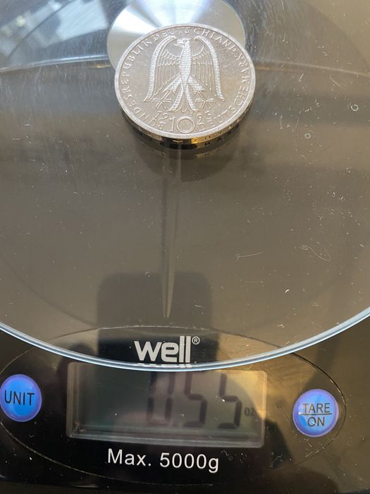 Moneda de argint , 10 marci din 1995