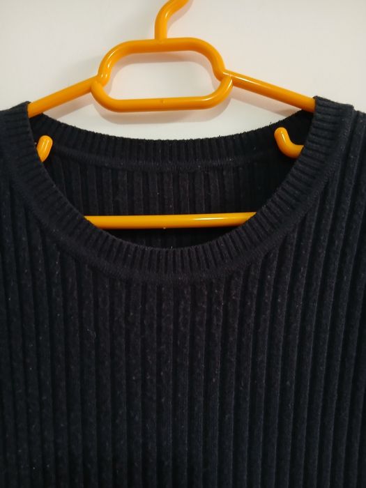 Pulovar barbati bleumarin unisex mulat pe corp masura XL din bumbac