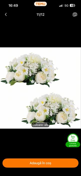 Set complet decor nuntă – suporți metalici, flori artificiale, ghirlande, Mr & Mrs, fețe de masă