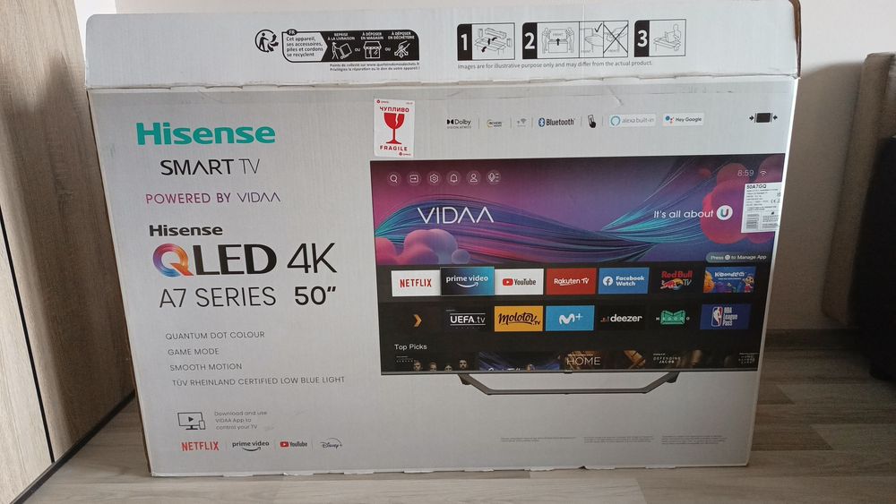 50" QLED 4K Hisense – много запазен, без мъртви пиксели