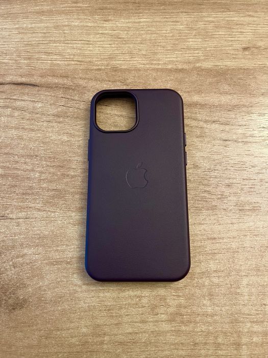 Husa piele Iphone 13 mini Leather Case Dark Cherry Mag Safe (noua)