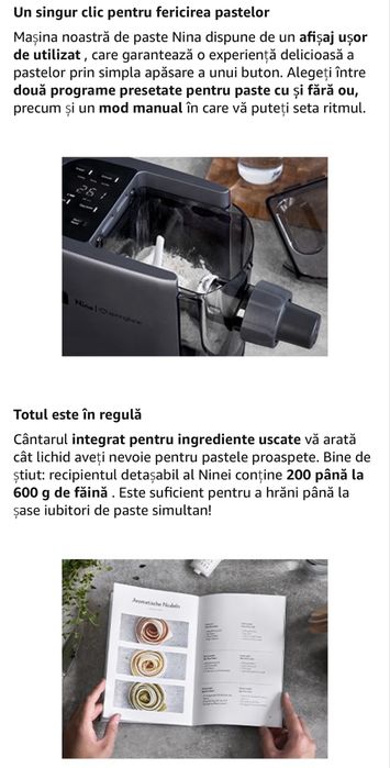 Vând mașină electrică pentru paste cu cântar integrat Springlane Nina
