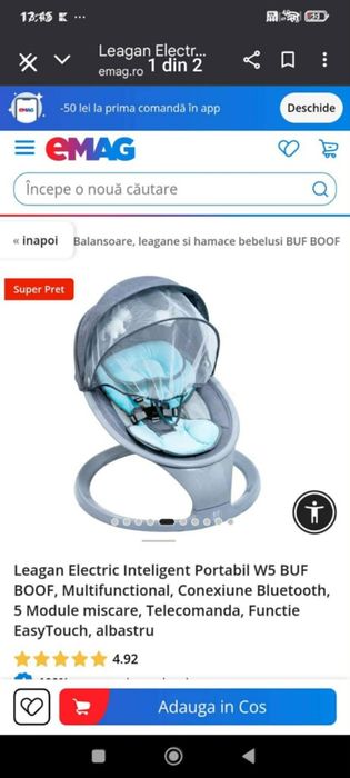 Leagăn electric puțin folosit