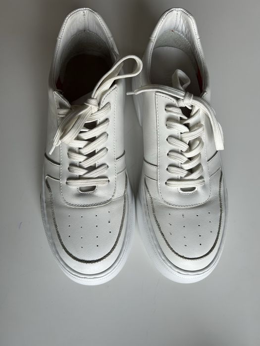 Бели кецове естествена кожа -Andrews 29см стелка