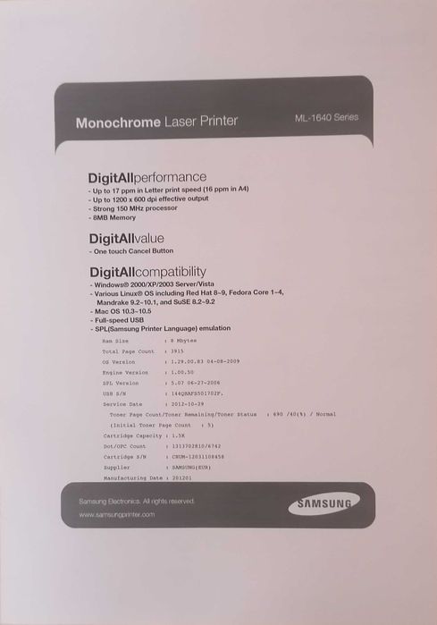 Принтер Samsung ML-1640