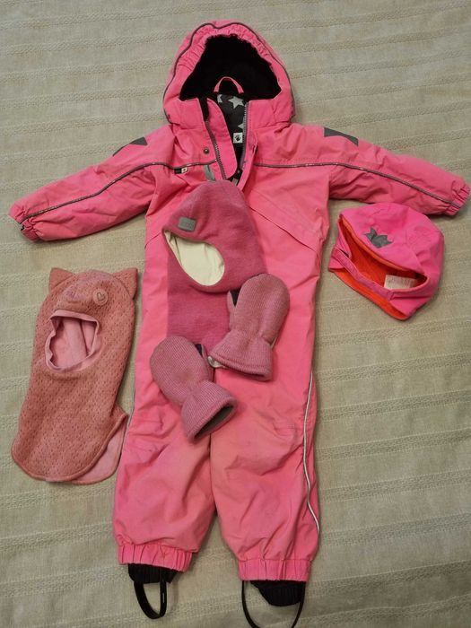 Гащеризон Molo за момиче 92 +6 см, поларен комбинезон, шапка