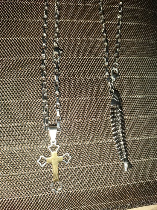 Brățară piele naturala + inox Stanley steel, lănțișoare inox ,etc