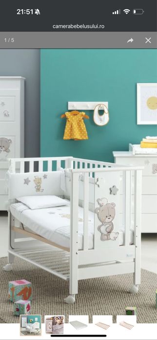 Pătuț bebe 3 in1, saltea inclusa