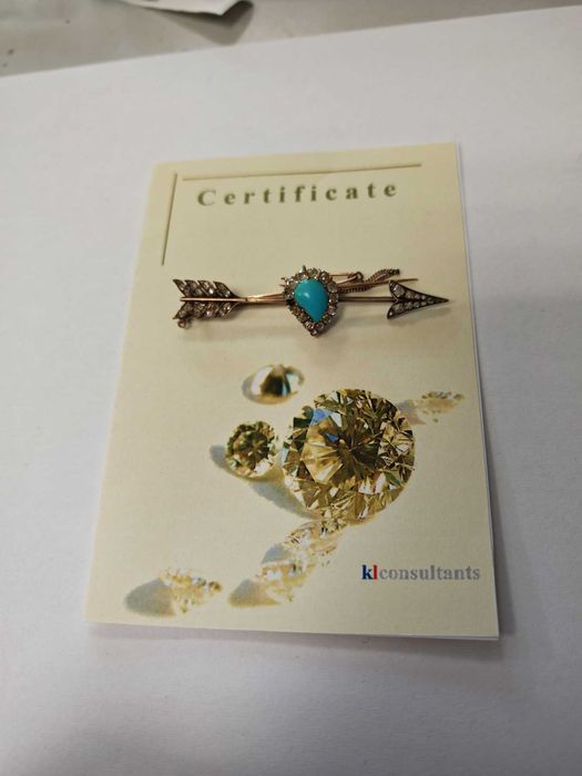 ***АНТИКА С ДИАМАНТИ*** Златна брошка Навахо