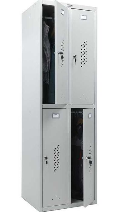 Шкаф в раздевалку для одежды четырехсекционный металлический