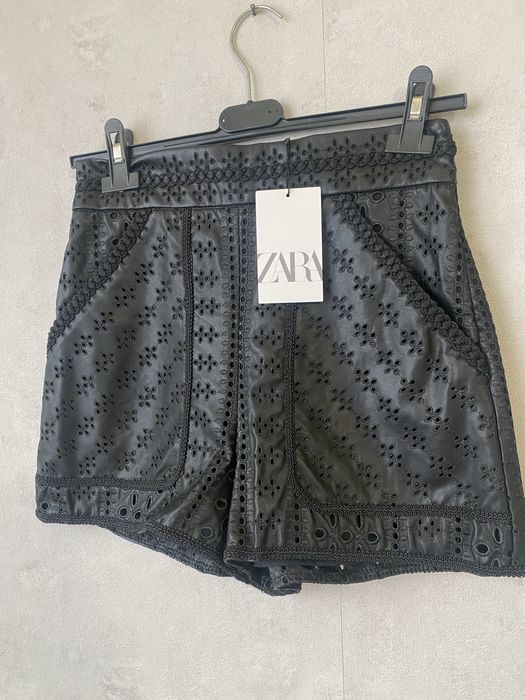 Zara панталон къс еко кожа