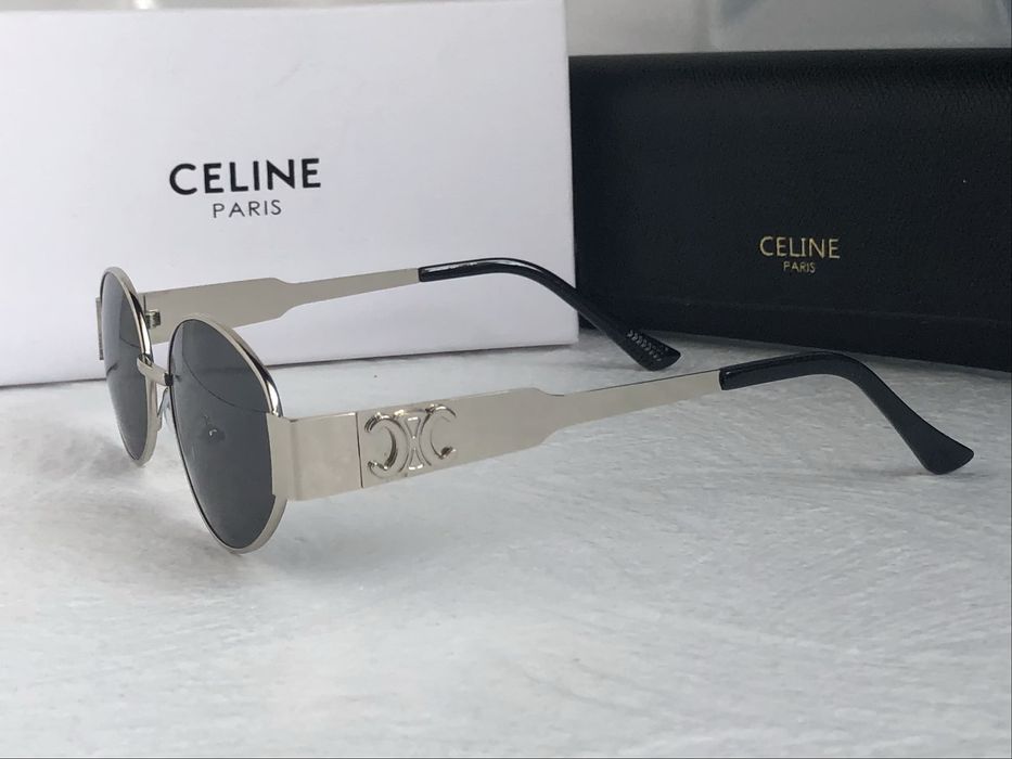 Дамски слънчеви очила кръгли овални елипса 2 цвята златни сребърни