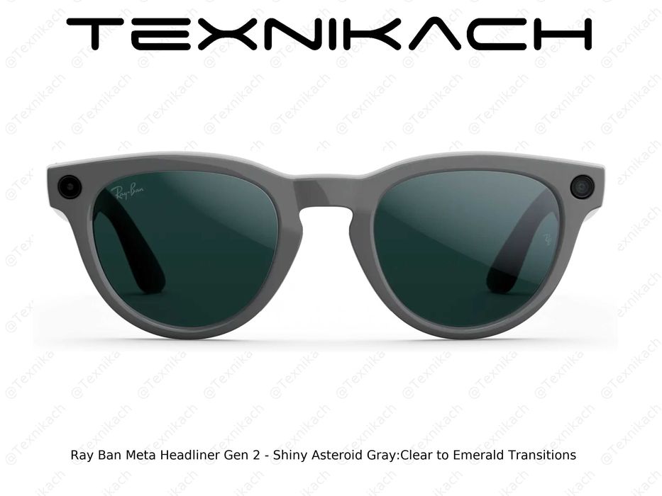 Ray Ban Meta Headliner Gen 2 - Shiny Asteroid Gray/Clear to Emerald!!!