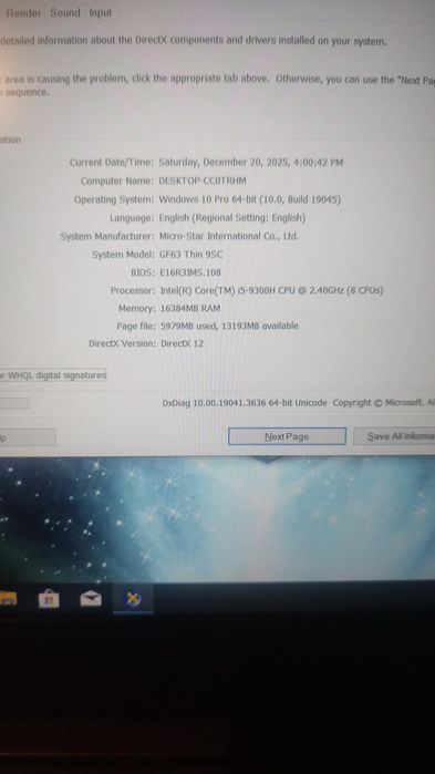 Vând laptop gaming MSI i5 gen 9, gtx 1650 4gb