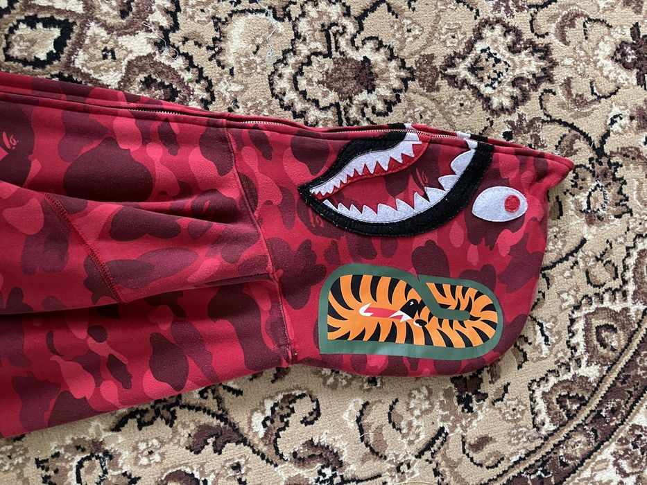 Bape Red Camo Shark Hoodie.