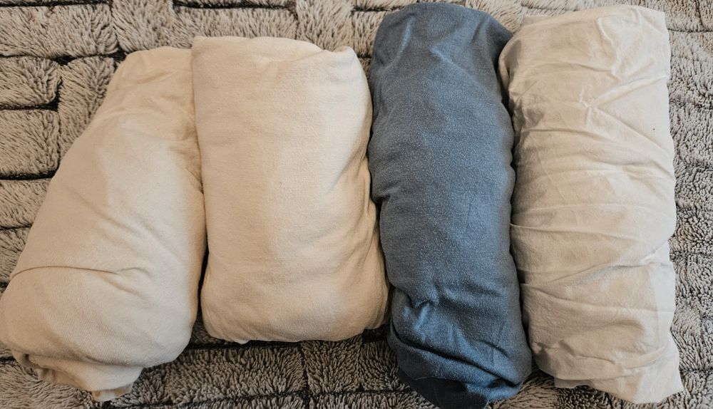 Lot cearsaf din bumbac, cu elastic, pentru patut