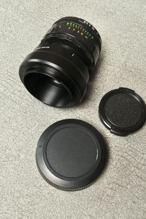 Мануальный объектив Гелиос 44-2 58 mm f/2.0 с адаптером Canon RF