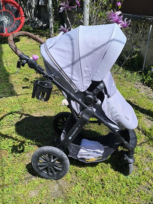 Количка KinderKraft Xmoov 2023, 3в1, Светло сива