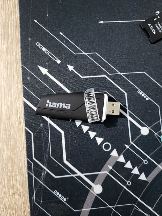 Adaptor usb pt net+SD card 64gb(fat32)+Adaptor sd card hama