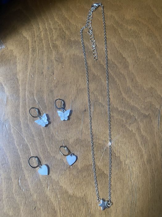 Cercei si lantisor cu steluta