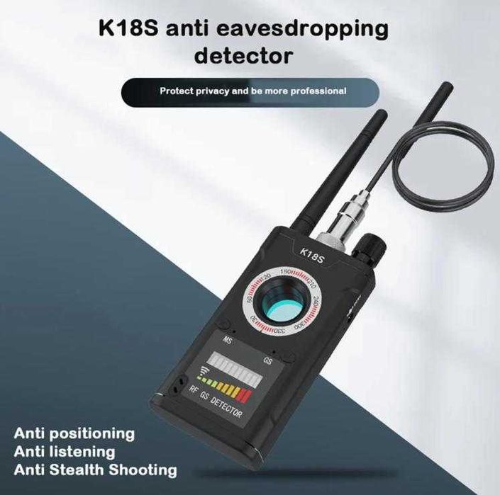 K18S Скрита Камера Детектор GPS Позициониране Радио Сигнал Записващ Микрофон 3D Магнитомер Тракер GSM Аудио Дистанционно Записване Буболечки 1MHz-8GHz