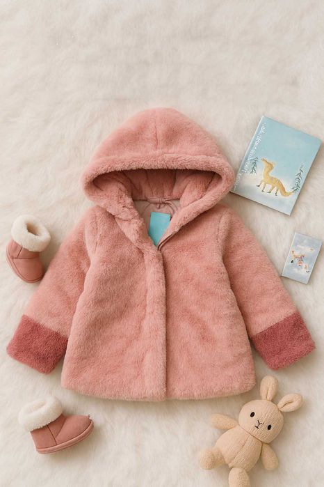 Ново детско плюшено яке / палто - 2-3г. / 92-98см.