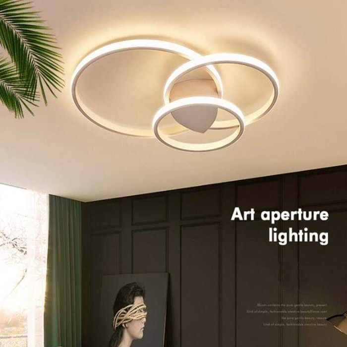 LED лед полилей с дистанционно 3 кръга бяла и кафява 218, 219