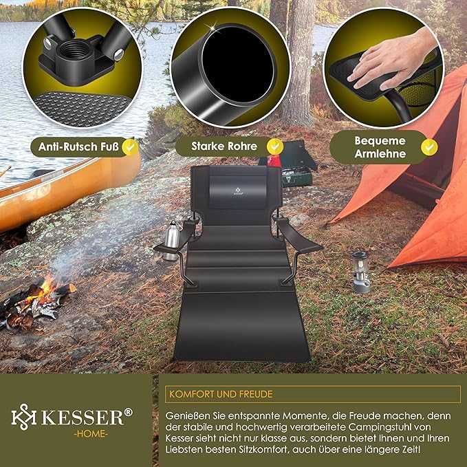 Къмпинг стол KESSER® 2 в 1, шезлонг, до 160 кг |