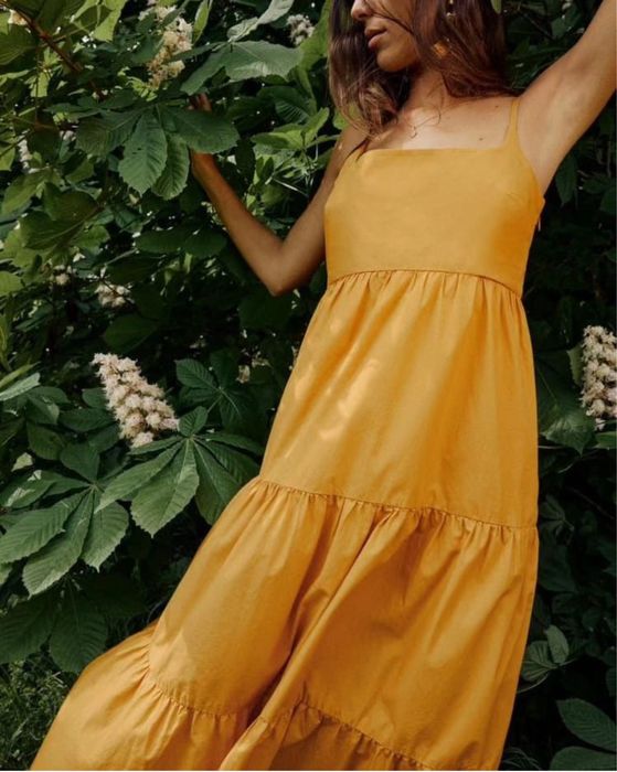 Zara жълта рокля