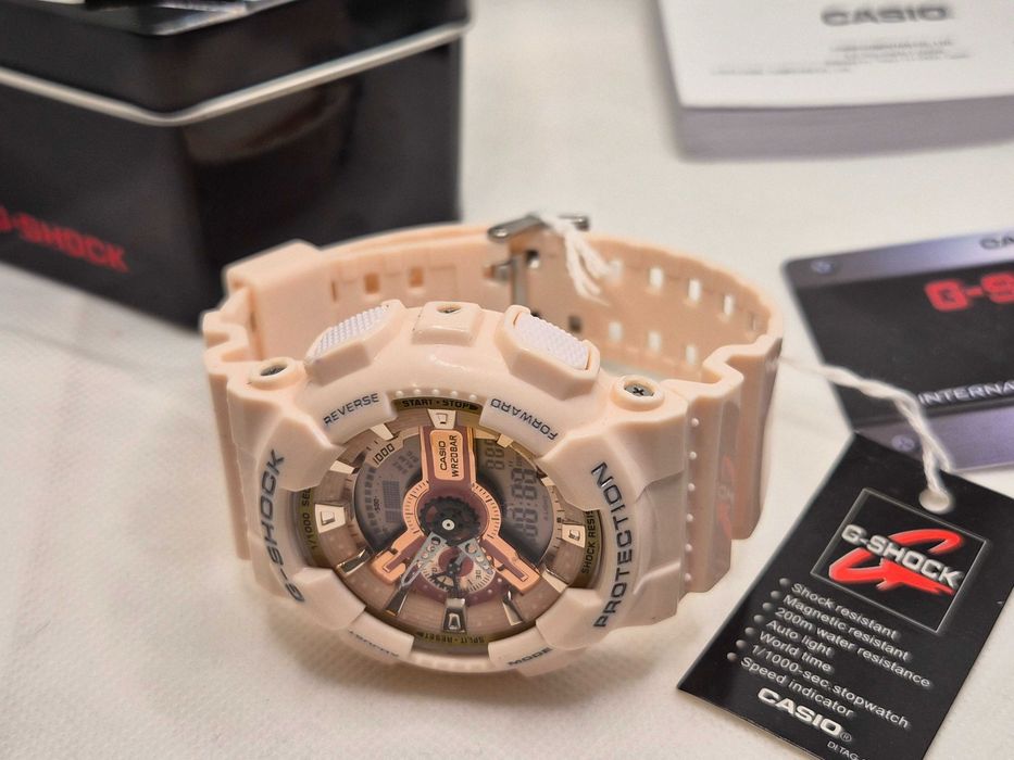 Ceas Sport Dama ,Unisex Casio g shock Gmas110- pink Hibryd .Nou, Garantie 2 ani