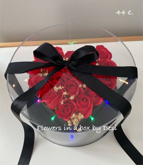 Букет от рози в кутия – подарък за Свети Валентин