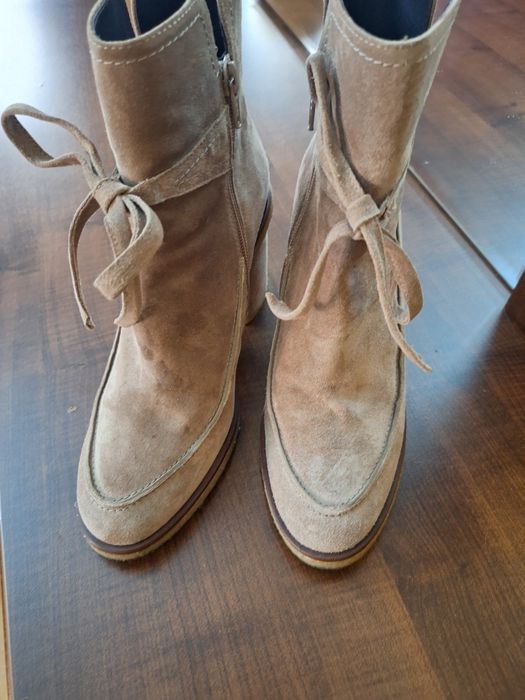 Сапоги из натурального замши размер 39